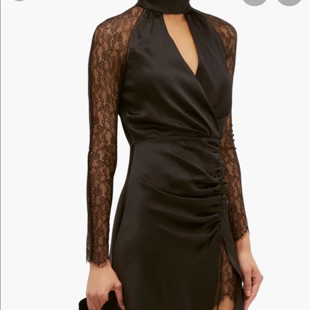Size 6 Jonathan Simkhai black lace and silk dress EUC